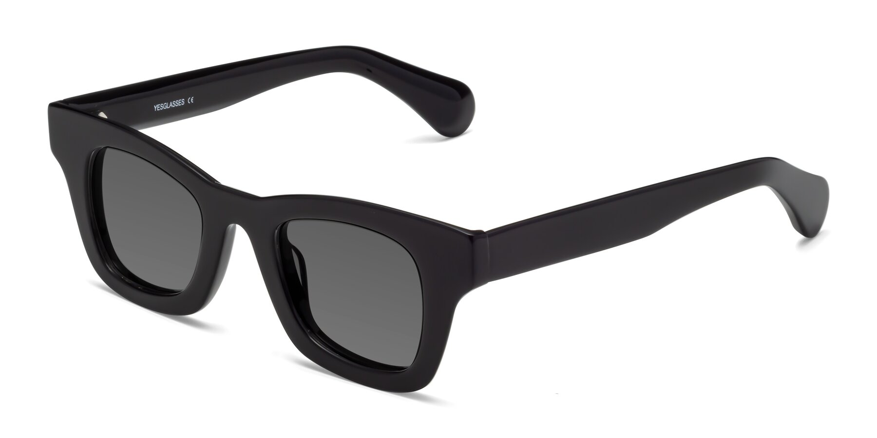 Angle of Route in Black with Medium Gray Tinted Lenses