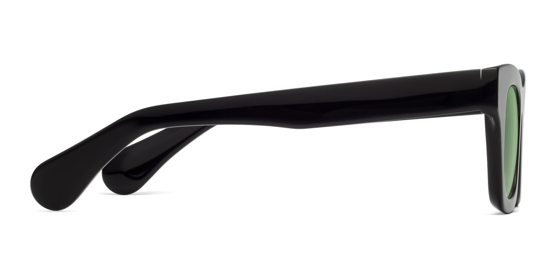 Side of Route in Black with Medium Green Tinted Lenses