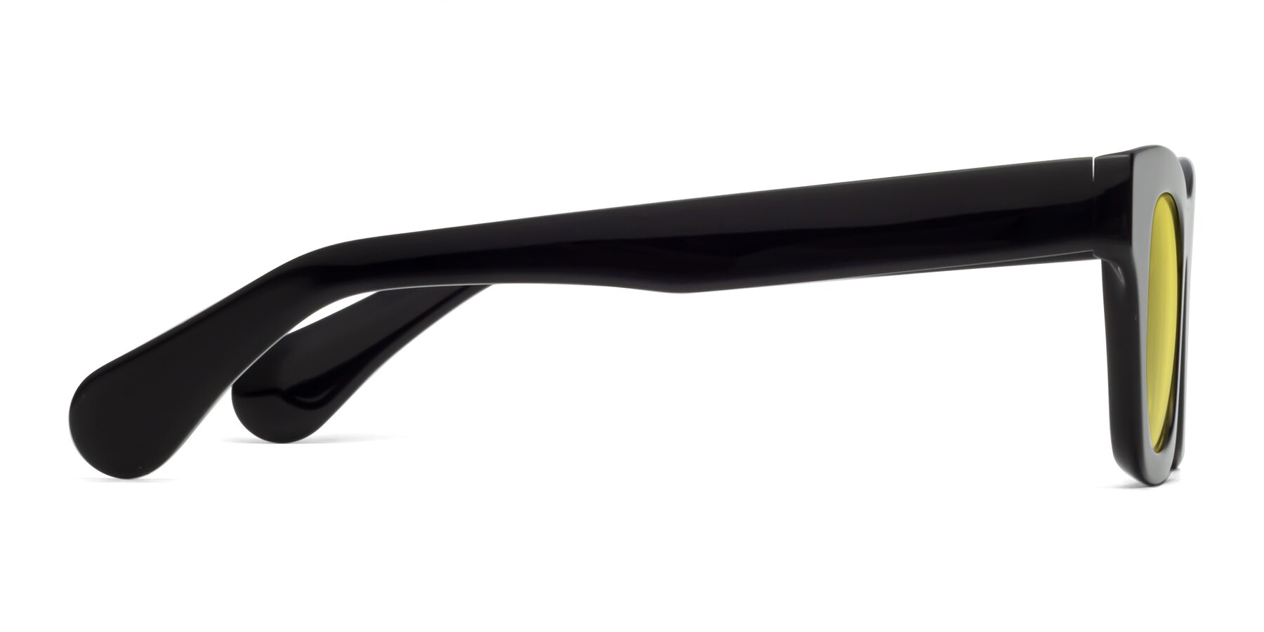 Side of Route in Black with Medium Yellow Tinted Lenses
