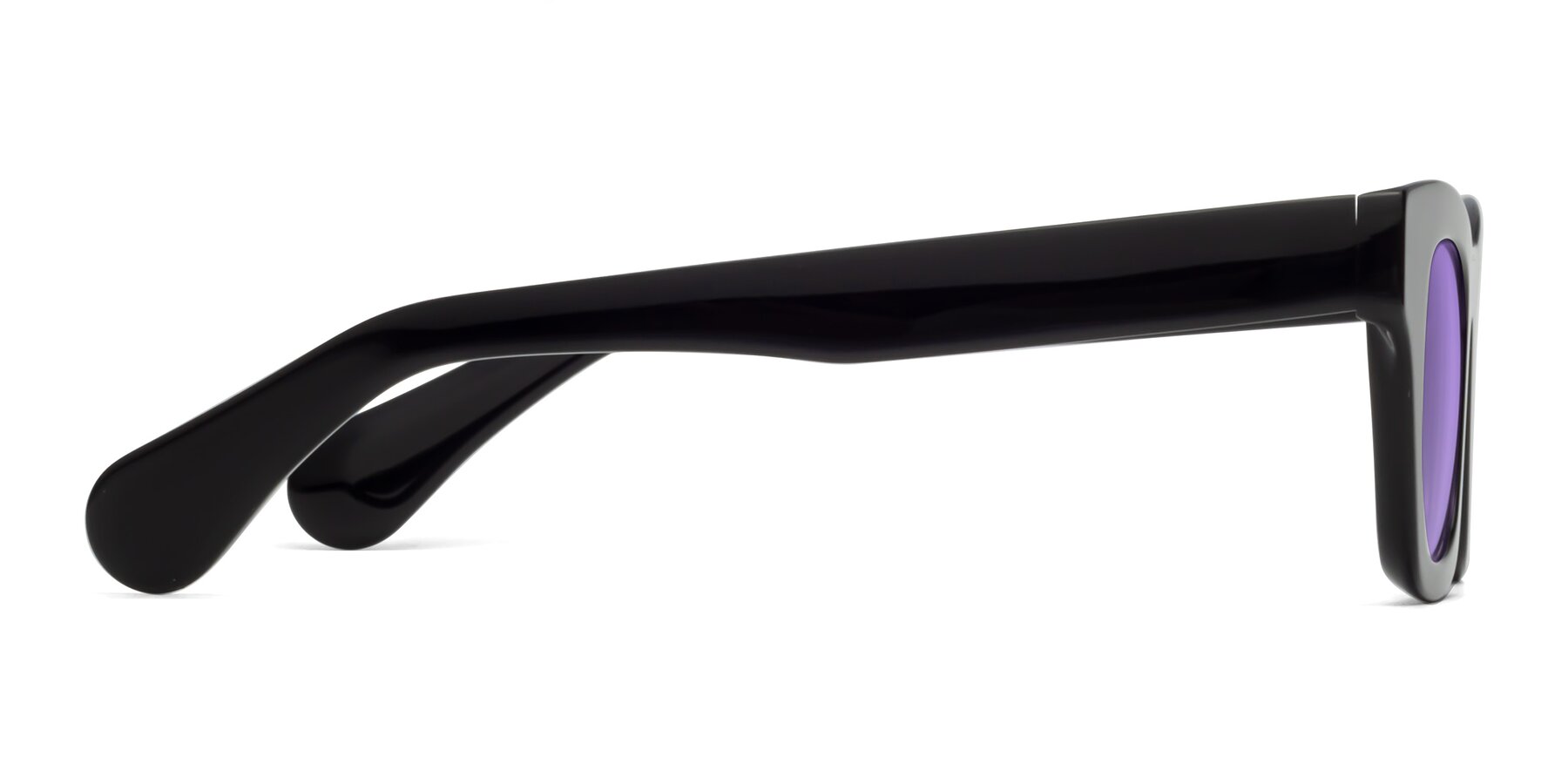 Side of Route in Black with Medium Purple Tinted Lenses