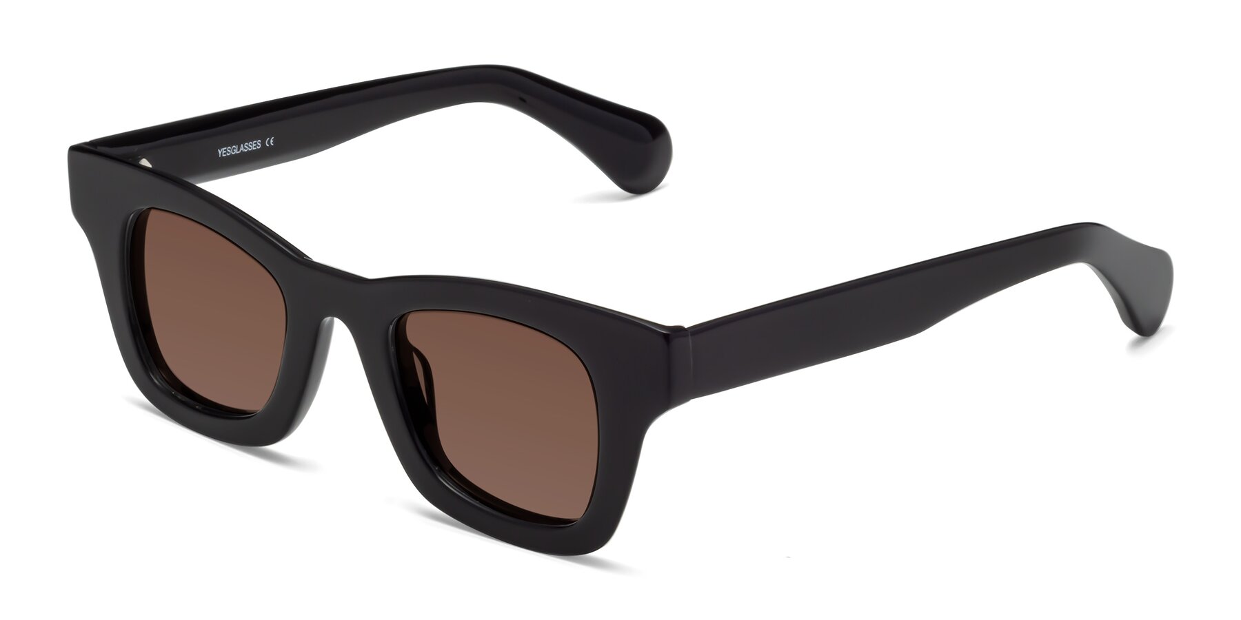 Angle of Route in Black with Brown Tinted Lenses