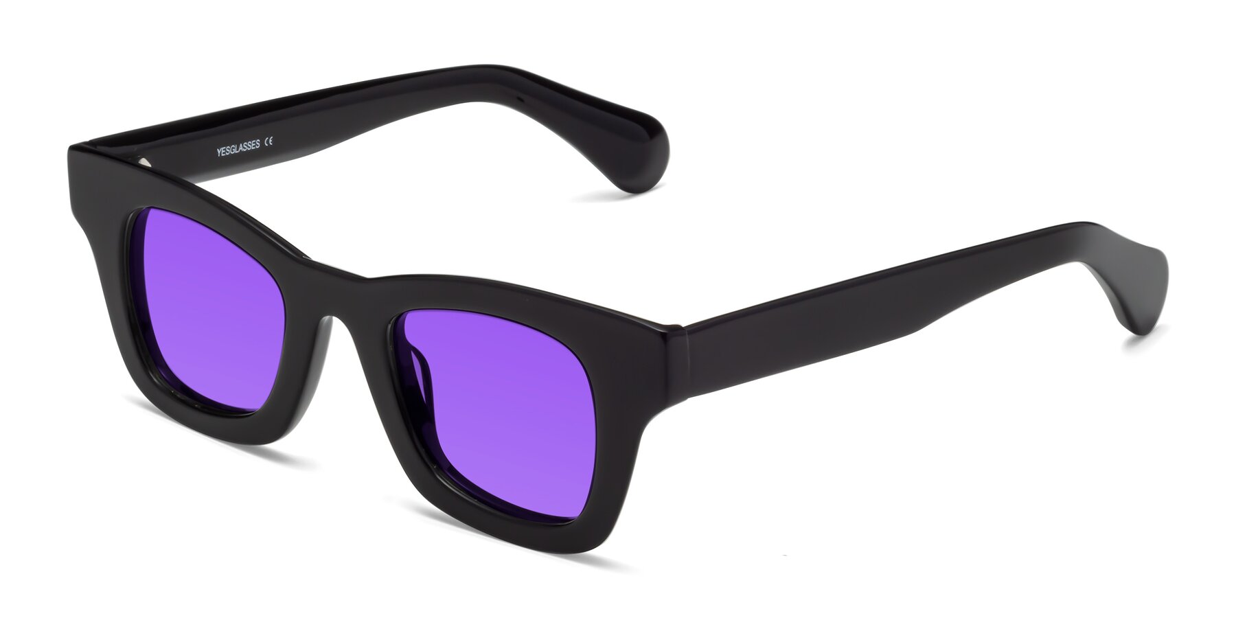Angle of Route in Black with Purple Tinted Lenses