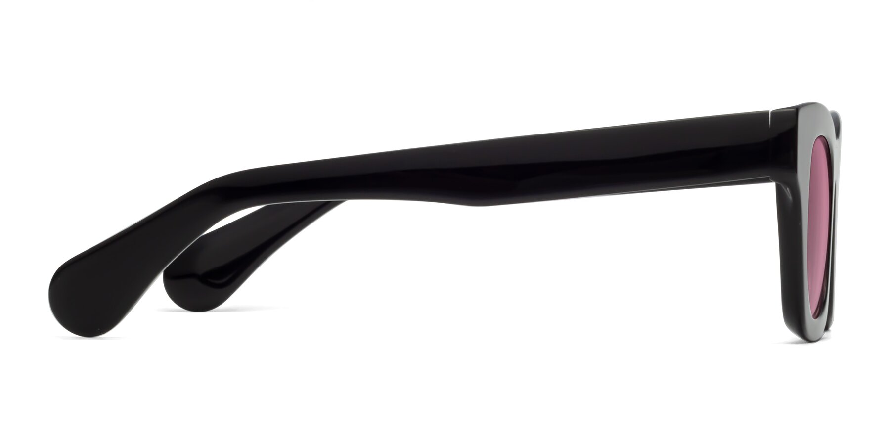 Side of Route in Black with Medium Wine Tinted Lenses