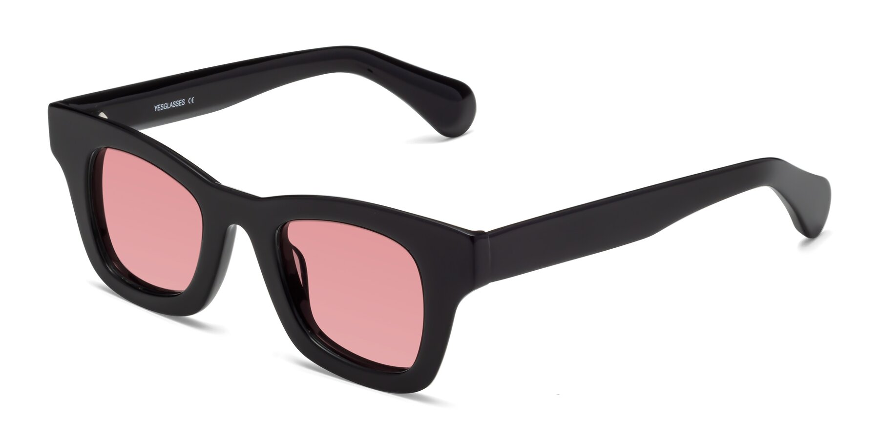 Angle of Route in Black with Medium Garnet Tinted Lenses