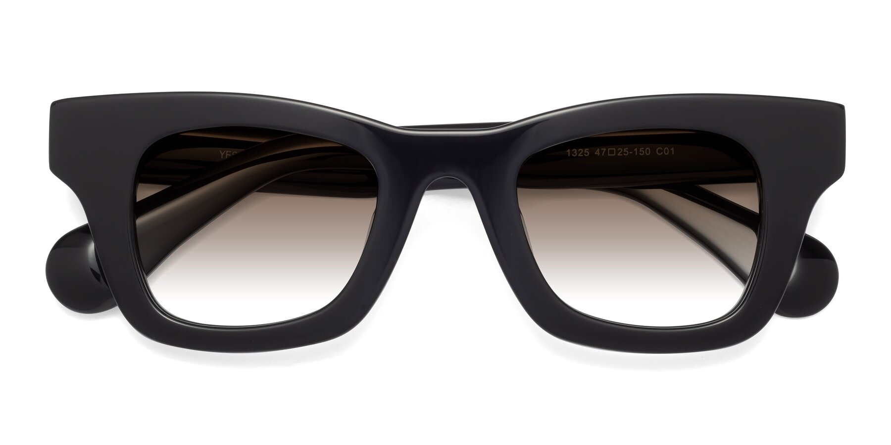 Folded Front of Route in Black with Brown Gradient Lenses