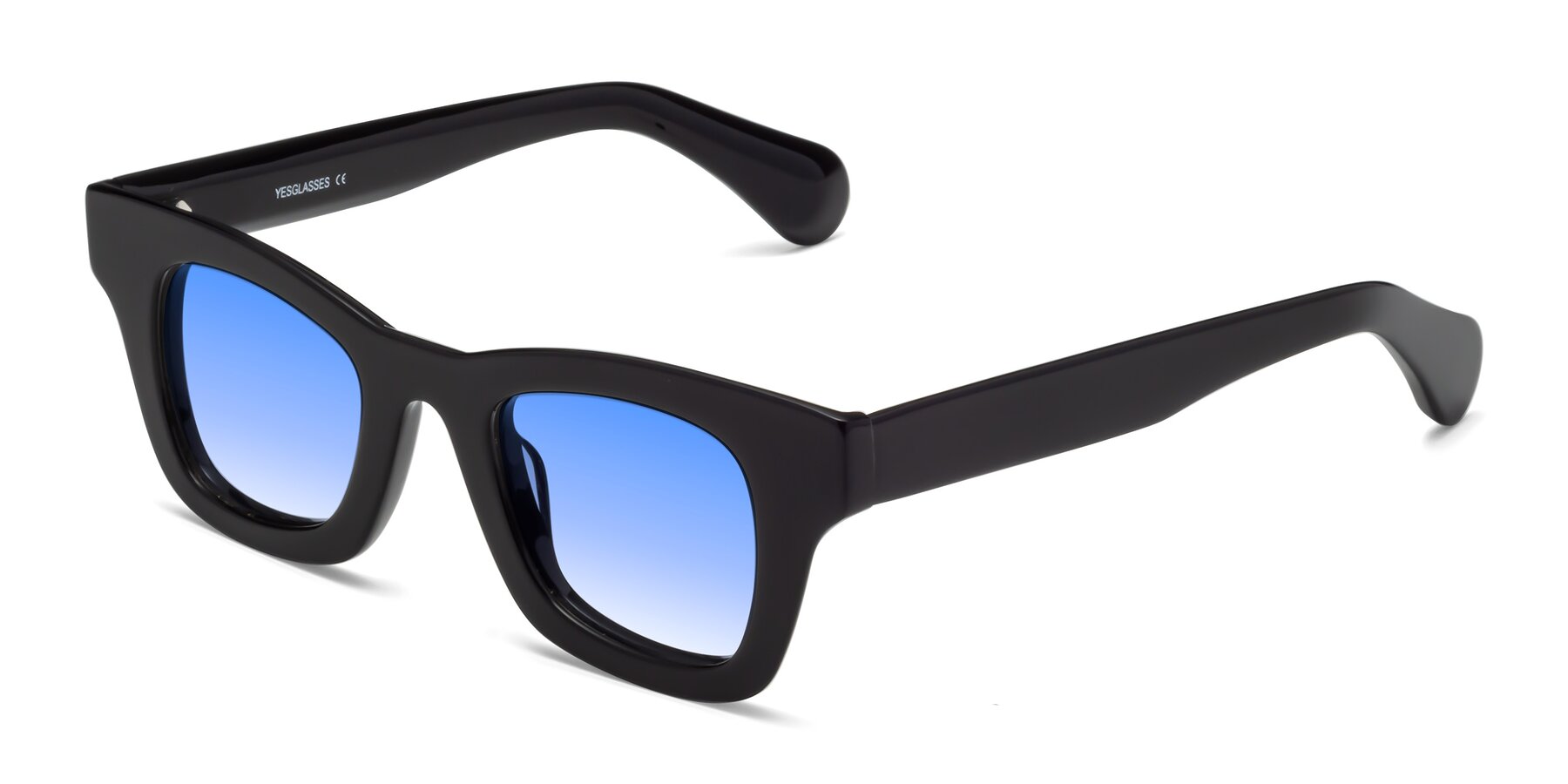 Angle of Route in Black with Blue Gradient Lenses