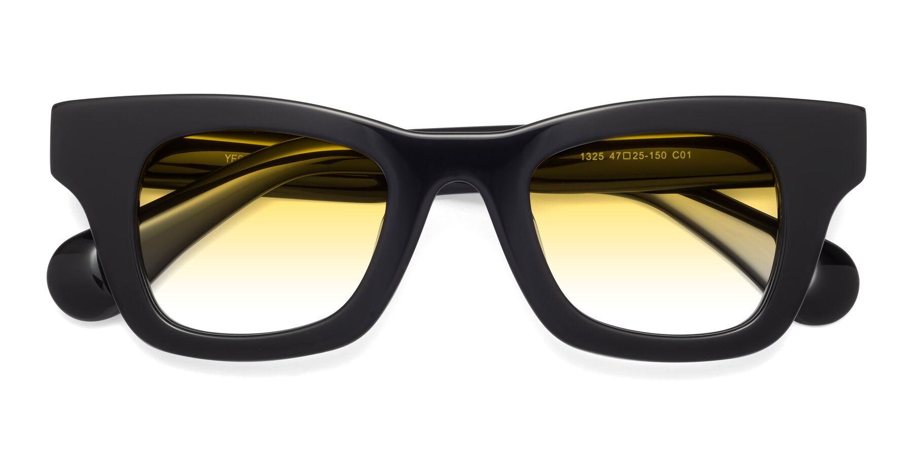 Folded Front of Route in Black with Yellow Gradient Lenses