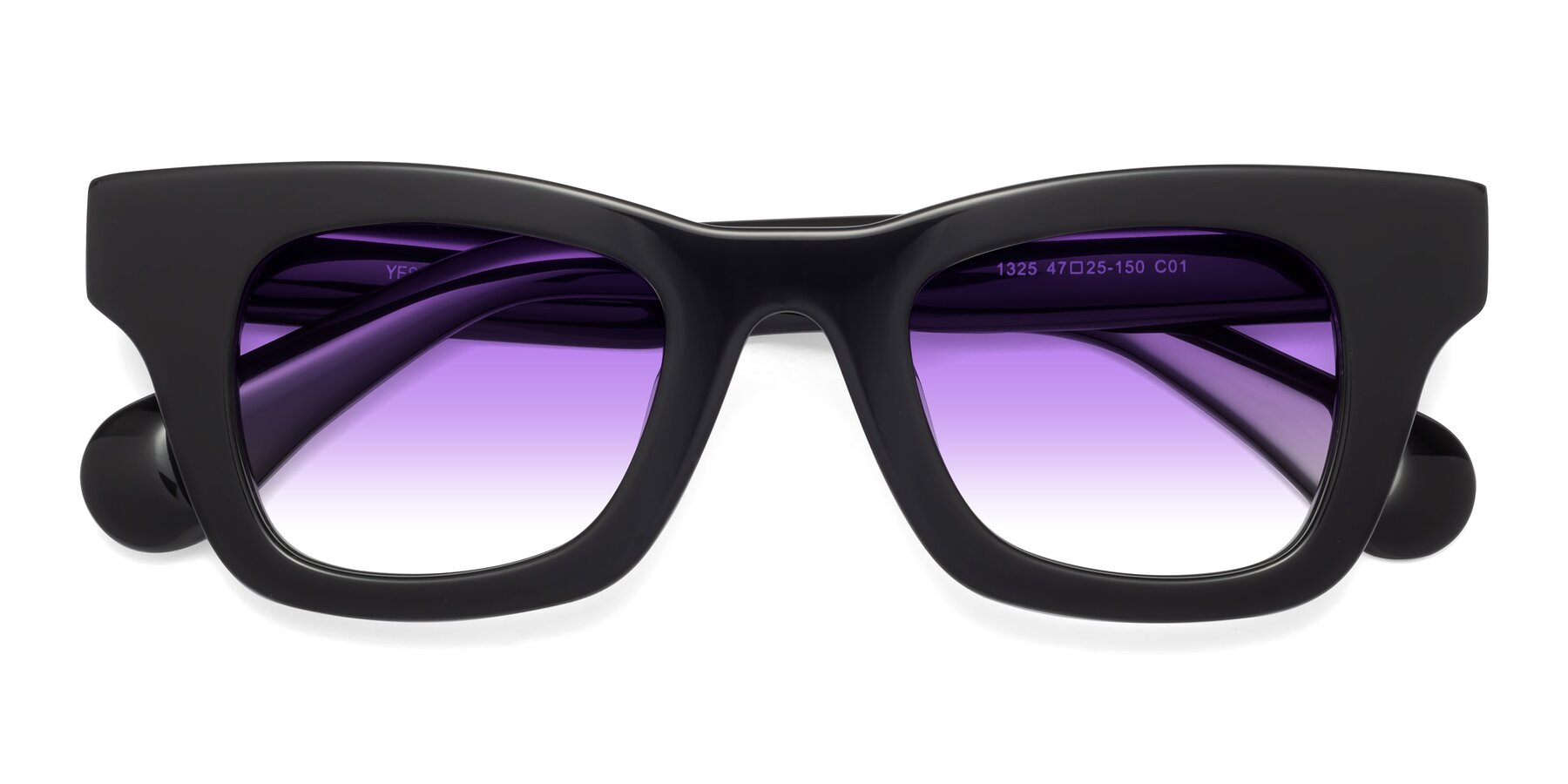 Folded Front of Route in Black with Purple Gradient Lenses