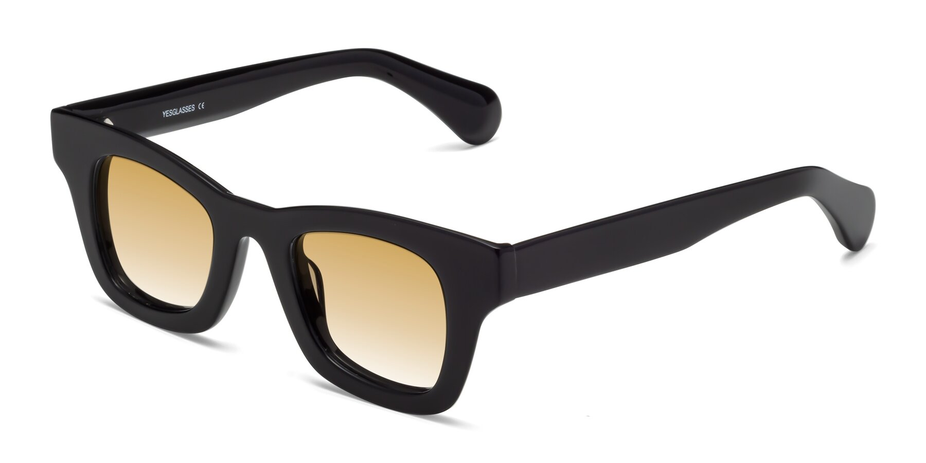 Angle of Route in Black with Champagne Gradient Lenses