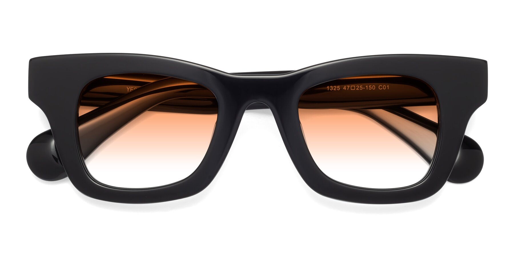 Folded Front of Route in Black with Orange Gradient Lenses