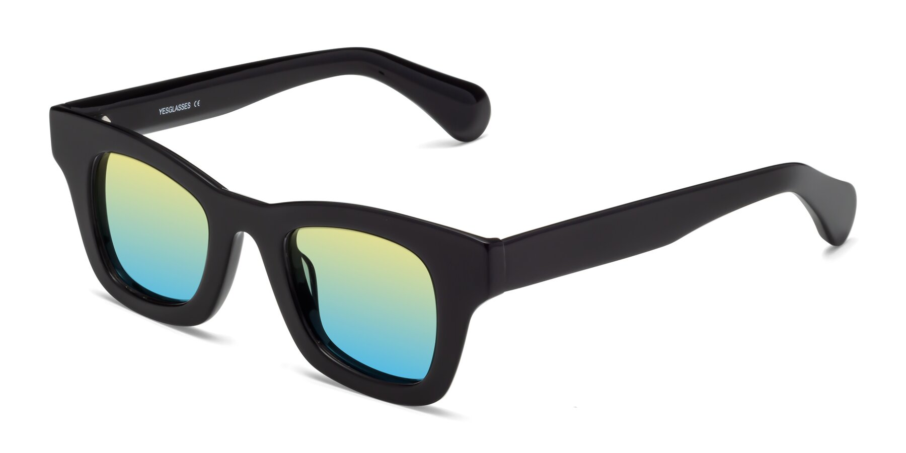 Angle of Route in Black with Yellow / Blue Gradient Lenses