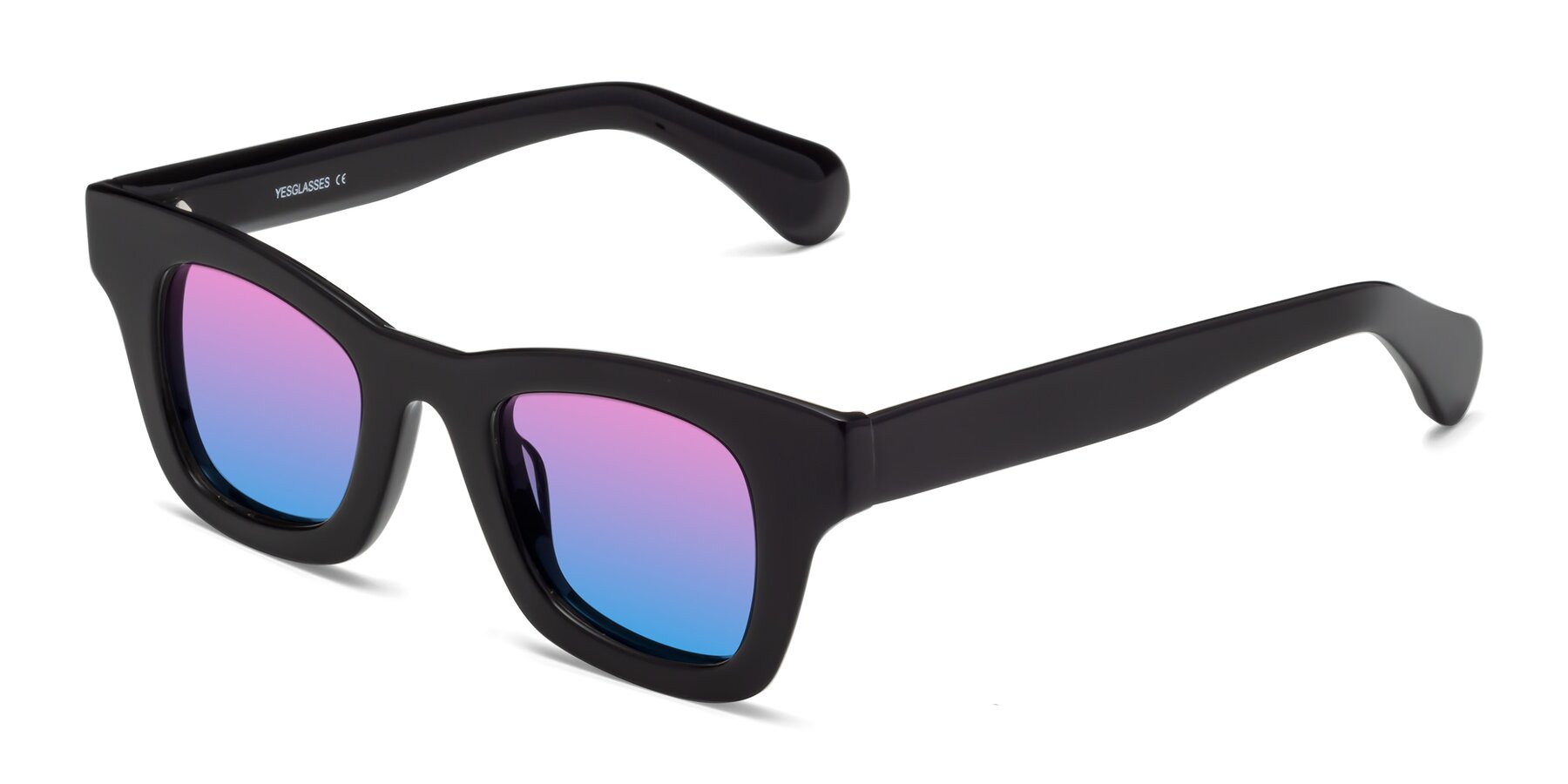 Angle of Route in Black with Pink / Blue Gradient Lenses