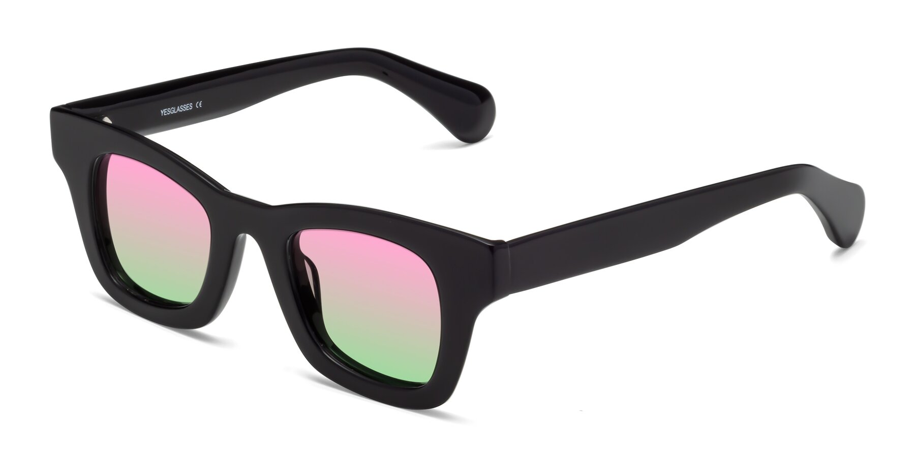 Angle of Route in Black with Pink / Green Gradient Lenses