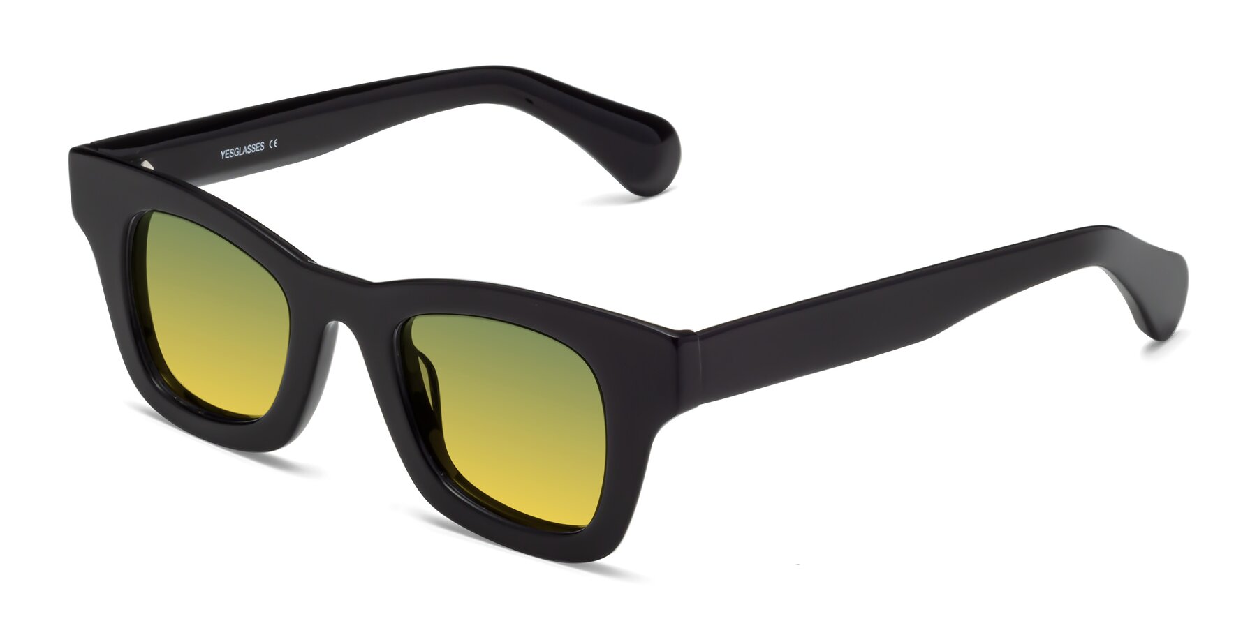 Angle of Route in Black with Green / Yellow Gradient Lenses