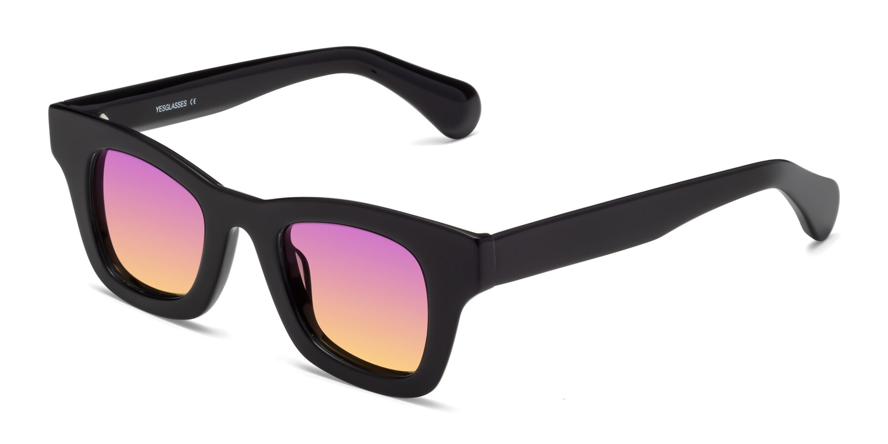 Angle of Route in Black with Purple / Yellow Gradient Lenses