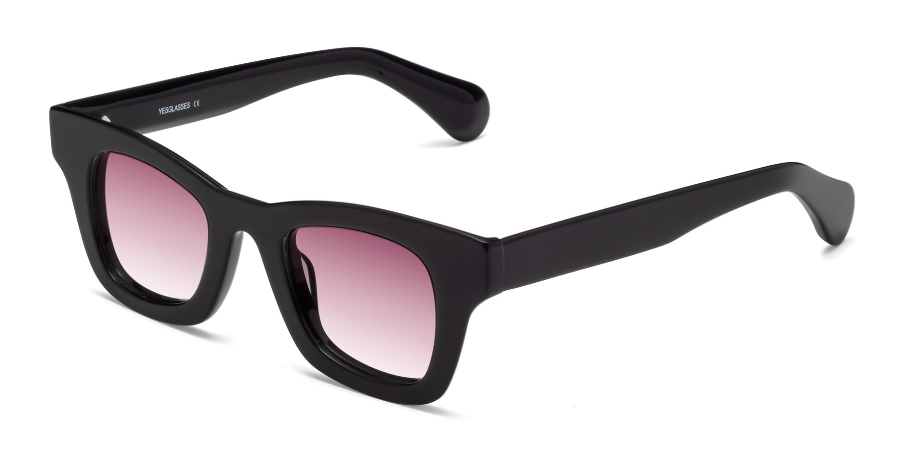 Angle of Route in Black with Wine Gradient Lenses