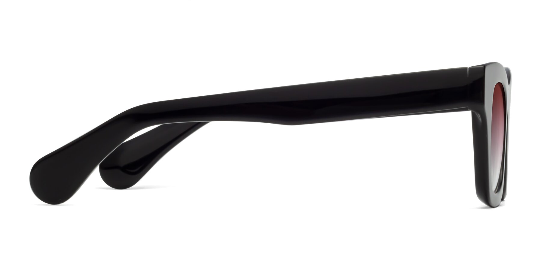 Side of Route in Black with Garnet Gradient Lenses