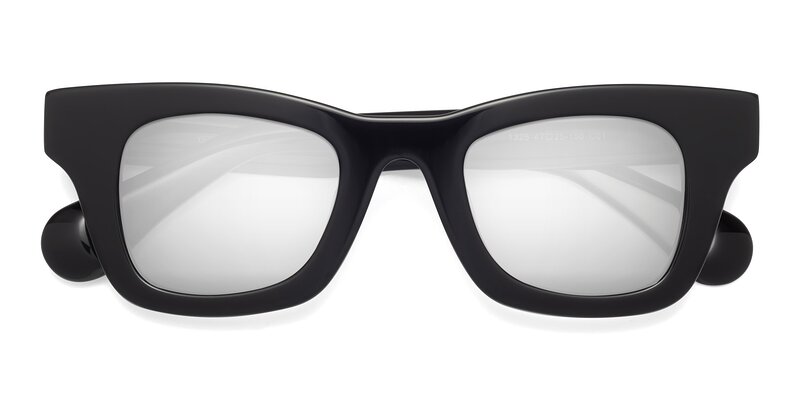 Route - Black Flash Mirrored Sunglasses