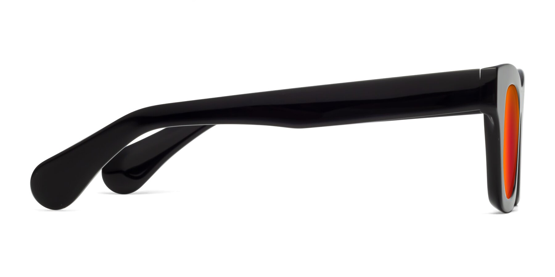 Side of Route in Black with Red Gold Mirrored Lenses