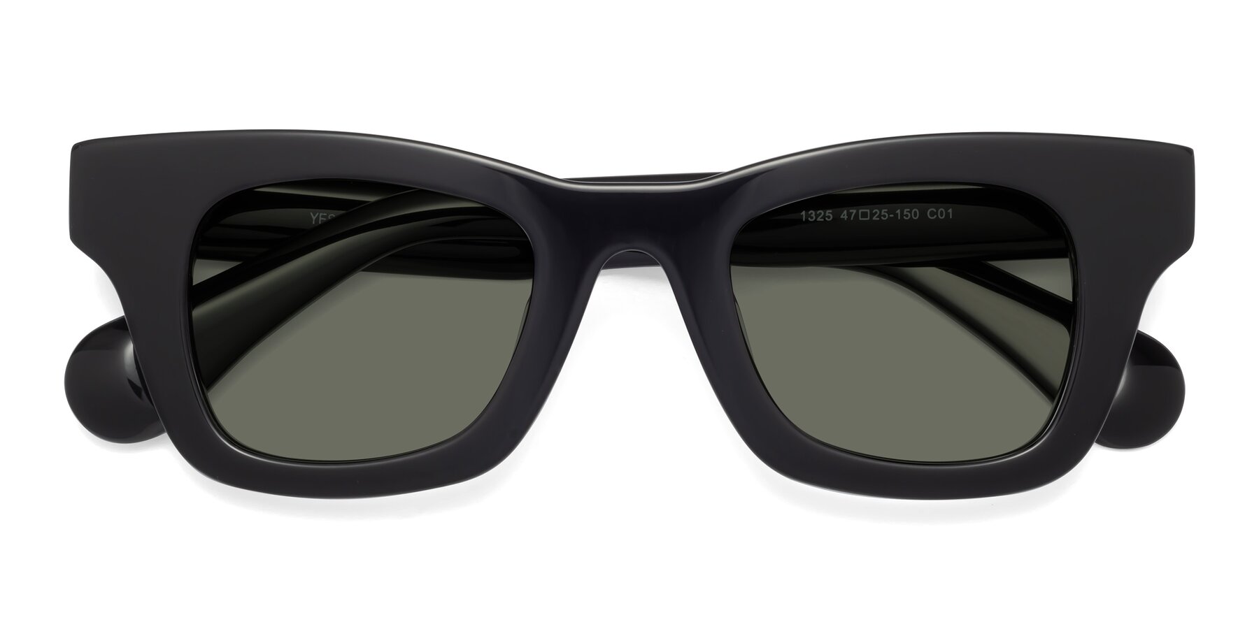 Folded Front of Route in Black with Gray Polarized Lenses