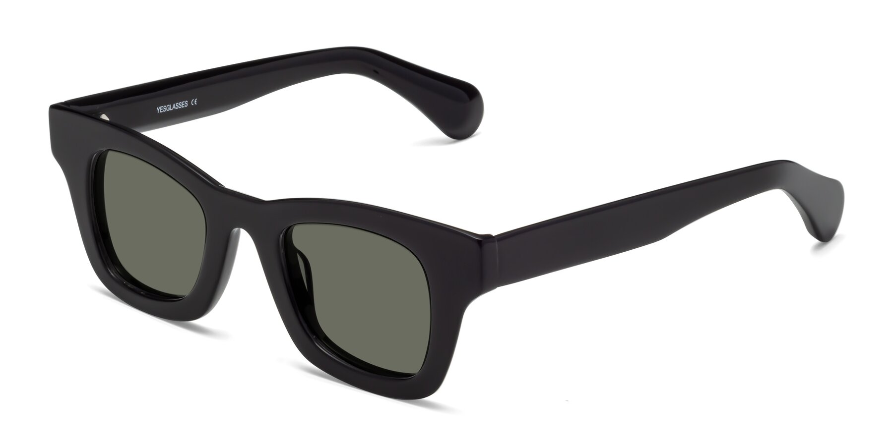 Angle of Route in Black with Gray Polarized Lenses
