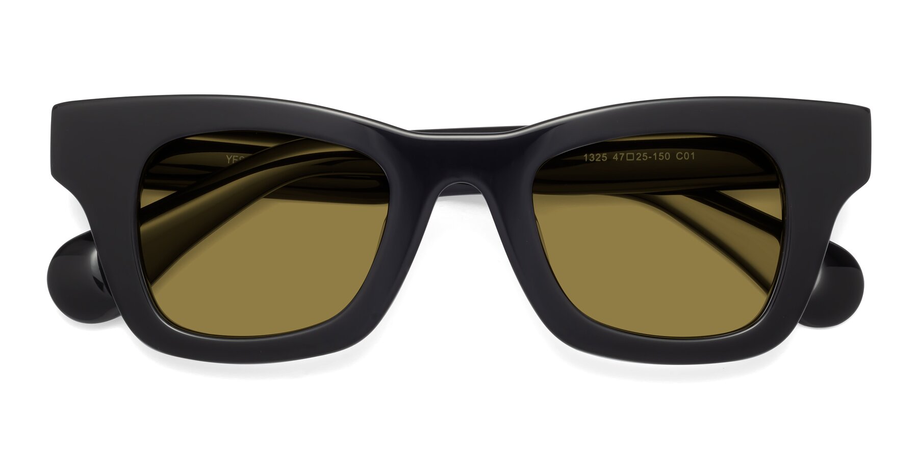Folded Front of Route in Black with Brown Polarized Lenses