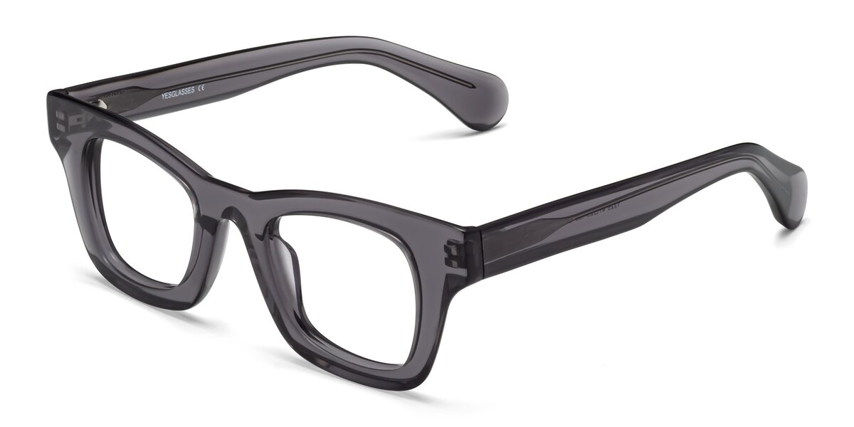 Gray Thick Acetate Trapezoid Eyeglasses - Route