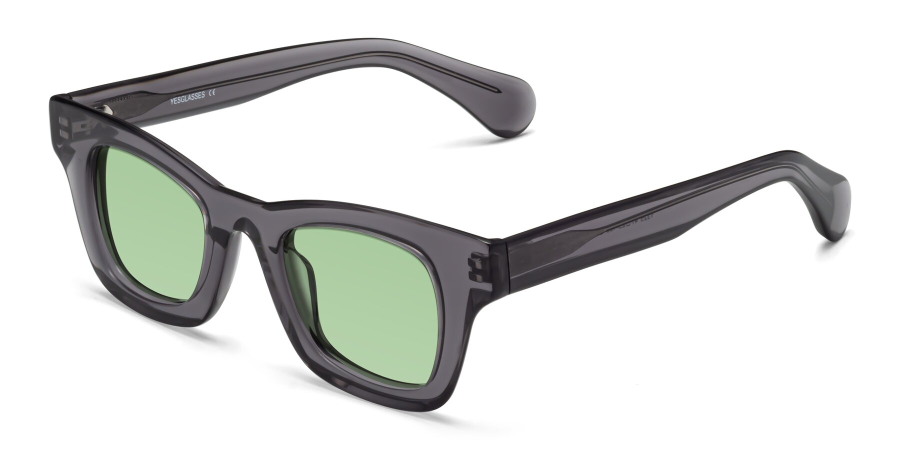 Angle of Route in Gray with Medium Green Tinted Lenses