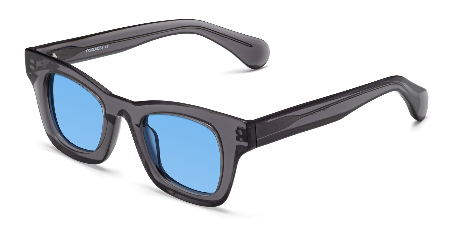 Angle of Route in Gray with Medium Blue Tinted Lenses