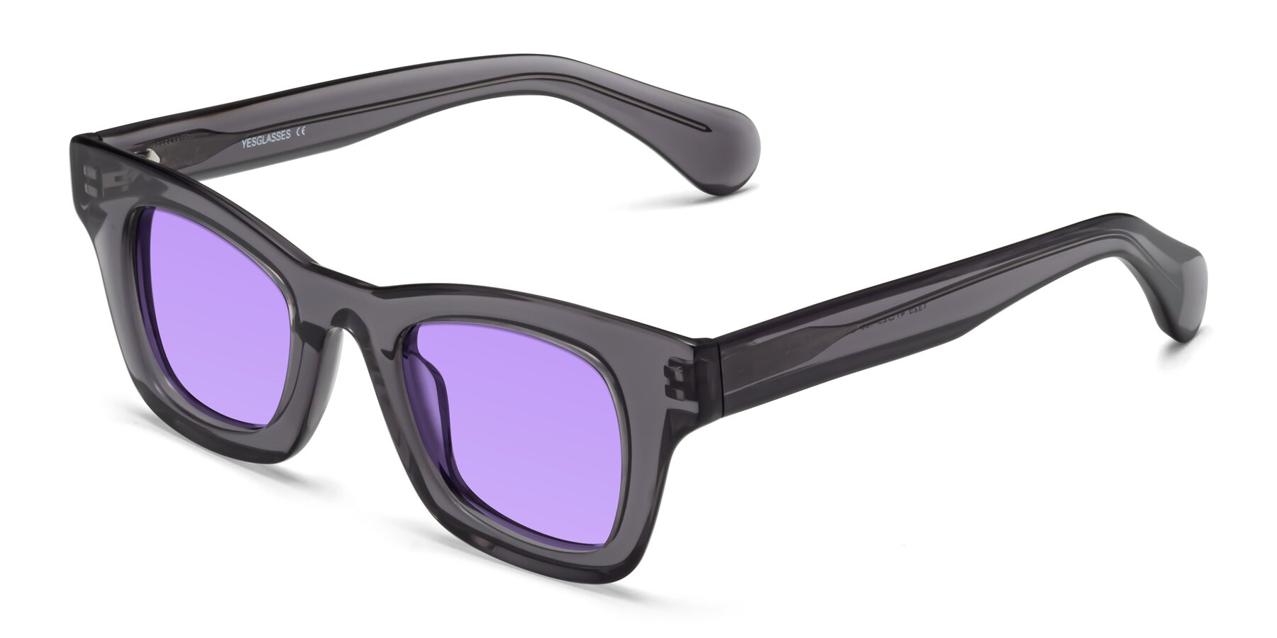 Angle of Route in Gray with Medium Purple Tinted Lenses