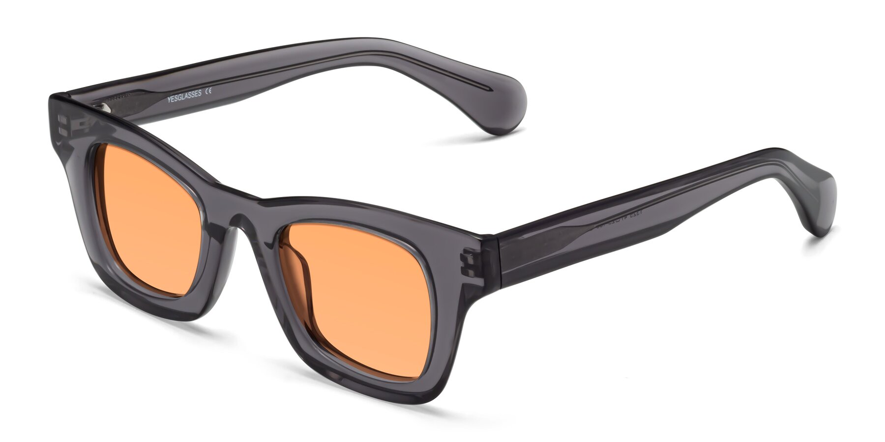 Angle of Route in Gray with Medium Orange Tinted Lenses