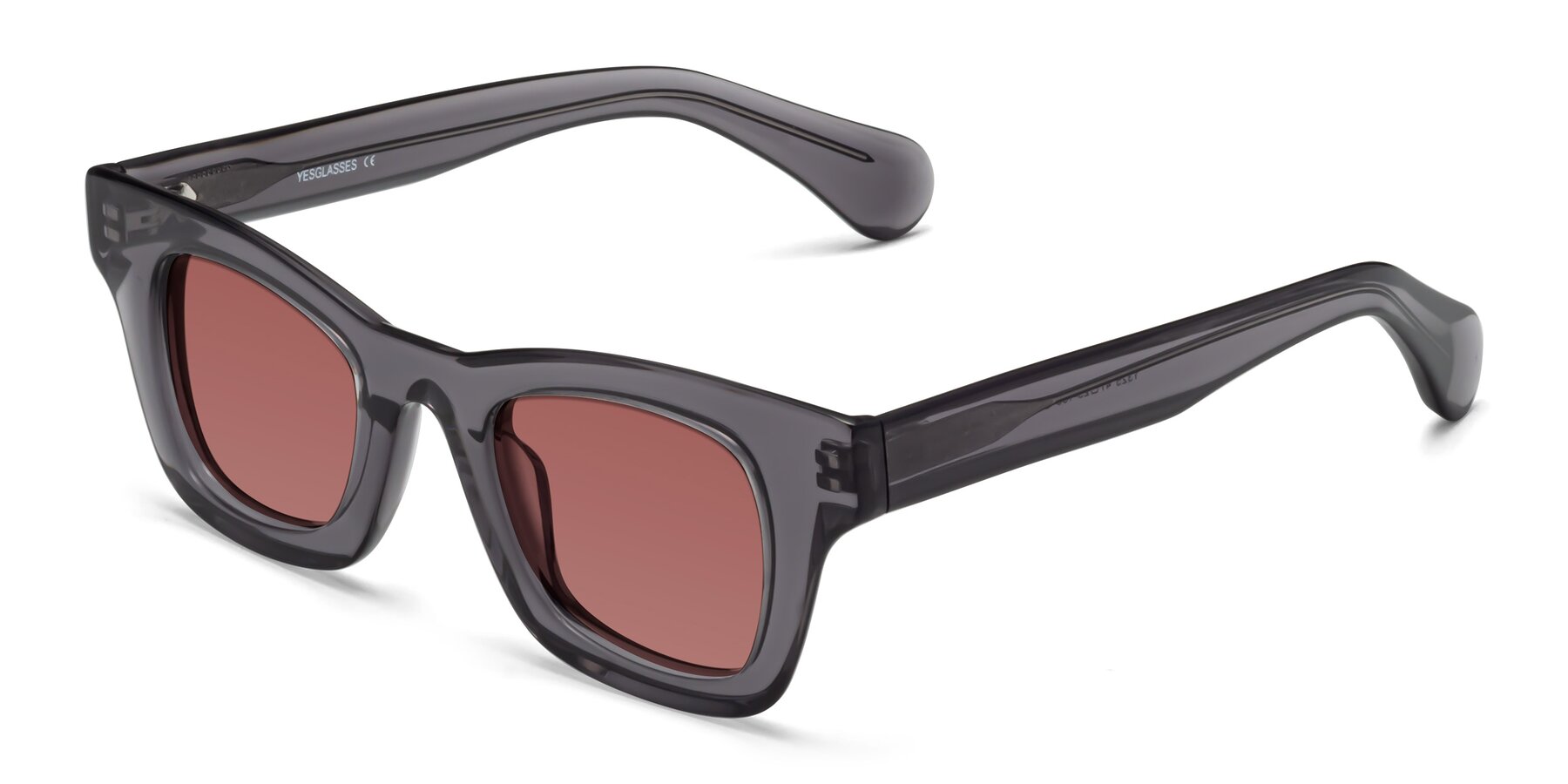 Angle of Route in Gray with Garnet Tinted Lenses