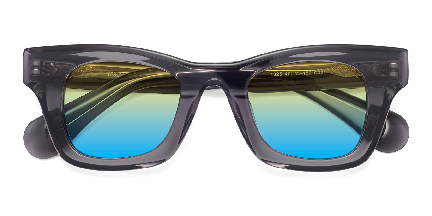 Folded Front of Route in Gray with Yellow / Blue Gradient Lenses