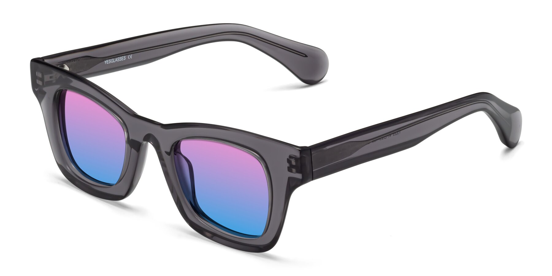 Angle of Route in Gray with Pink / Blue Gradient Lenses