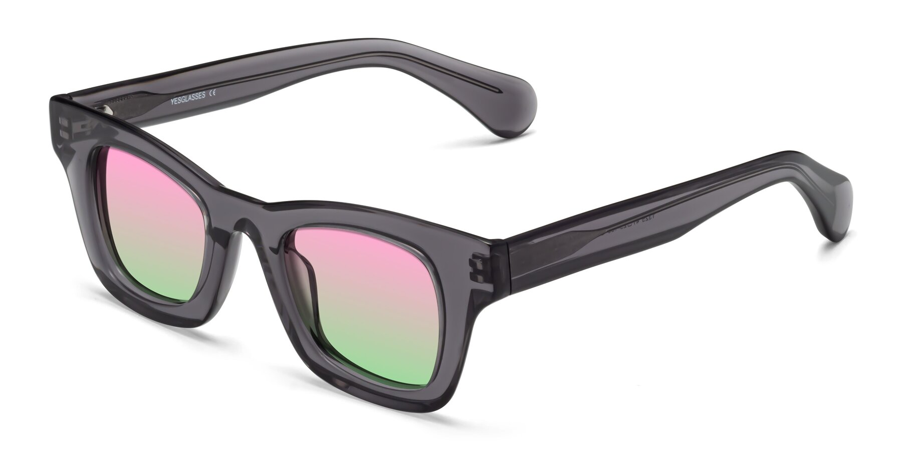 Angle of Route in Gray with Pink / Green Gradient Lenses