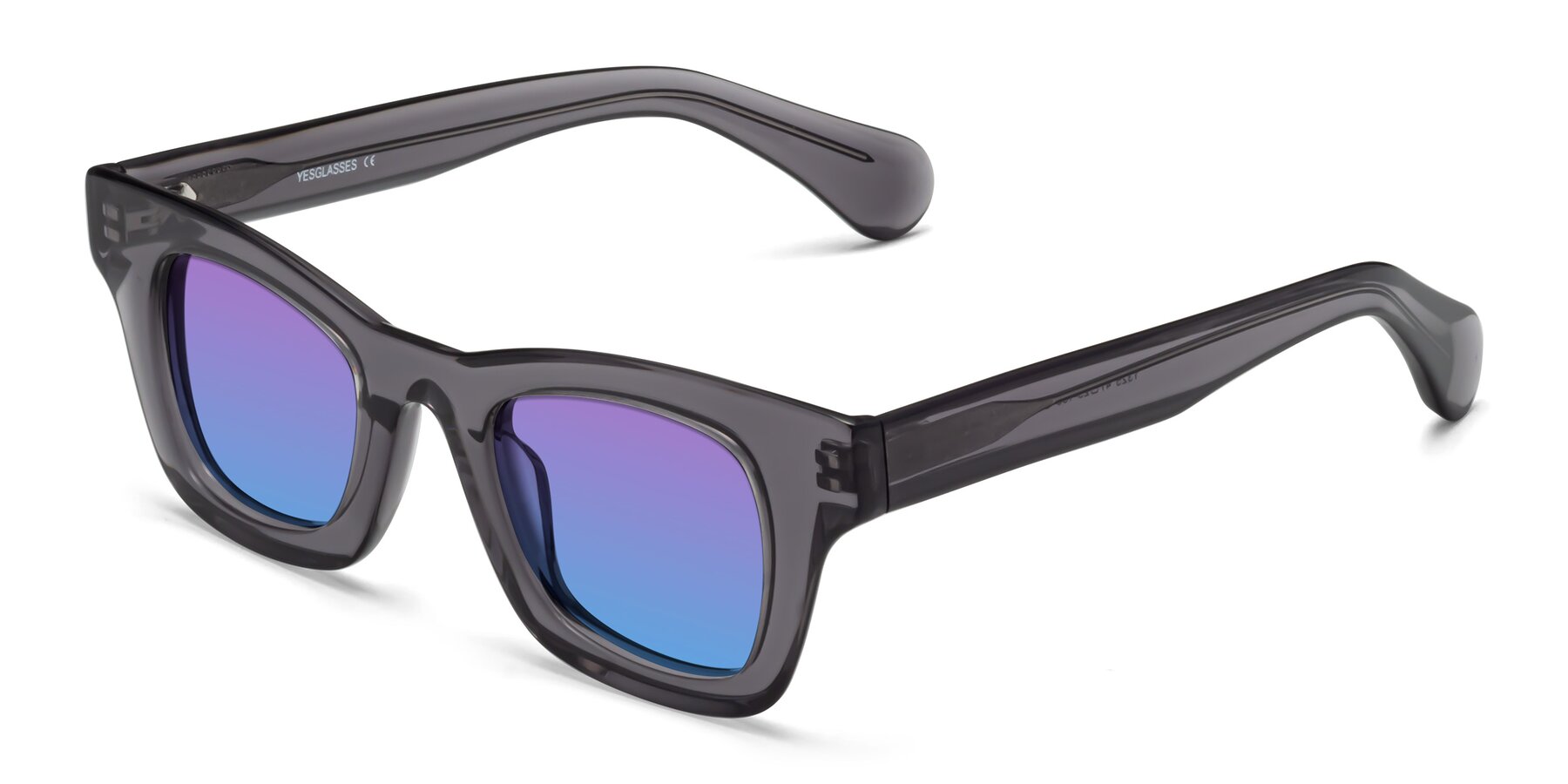 Angle of Route in Gray with Purple / Blue Gradient Lenses