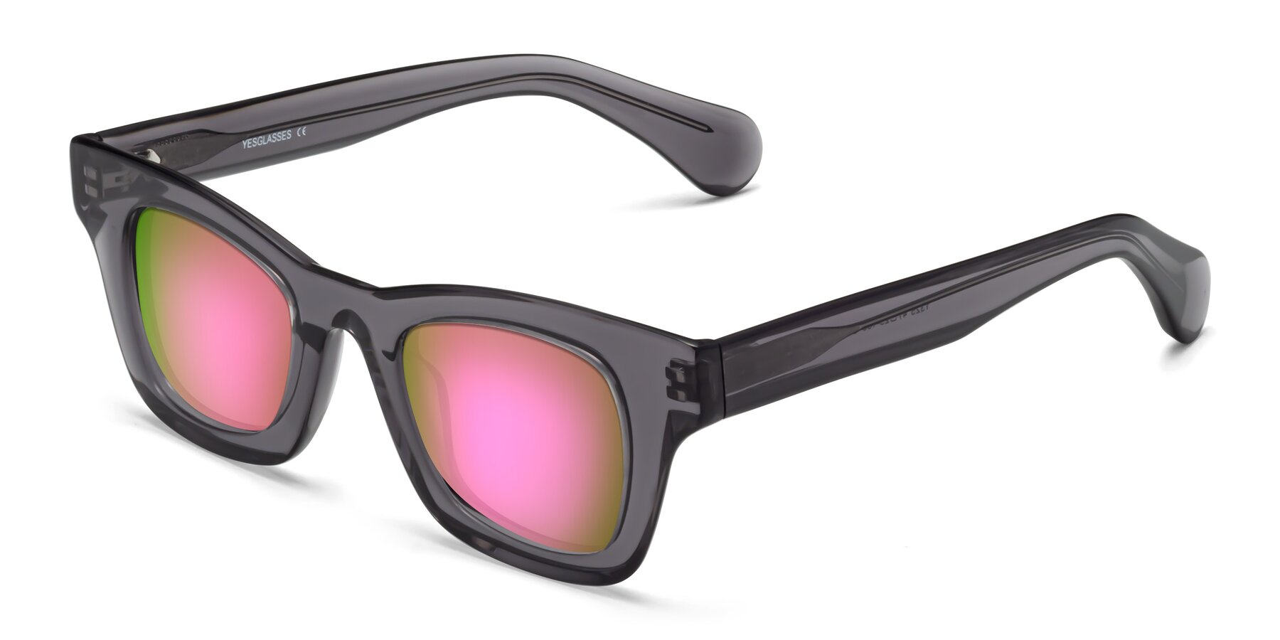 Angle of Route in Gray with Pink Mirrored Lenses