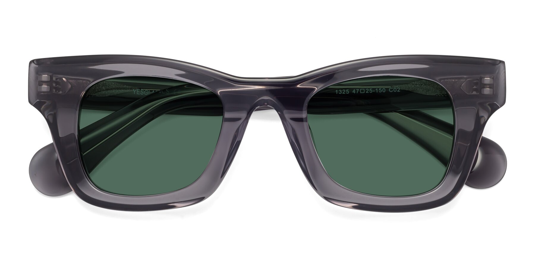 Folded Front of Route in Gray with Green Polarized Lenses