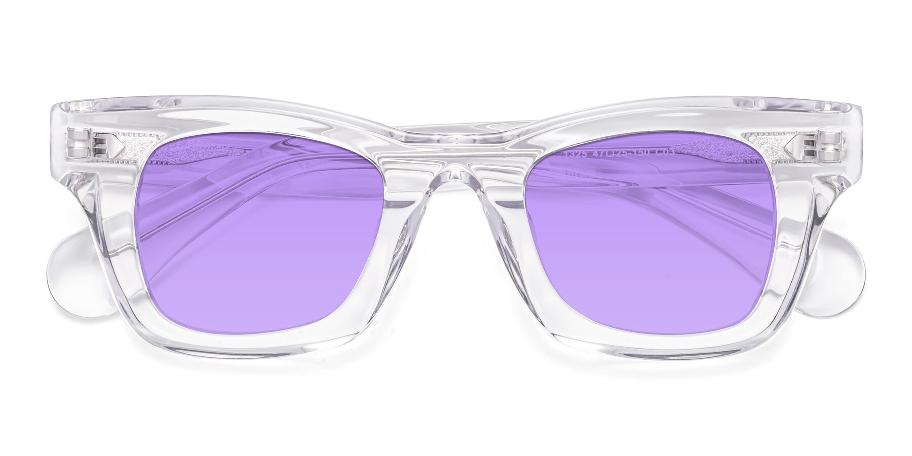 Folded Front of Route in Clear with Medium Purple Tinted Lenses