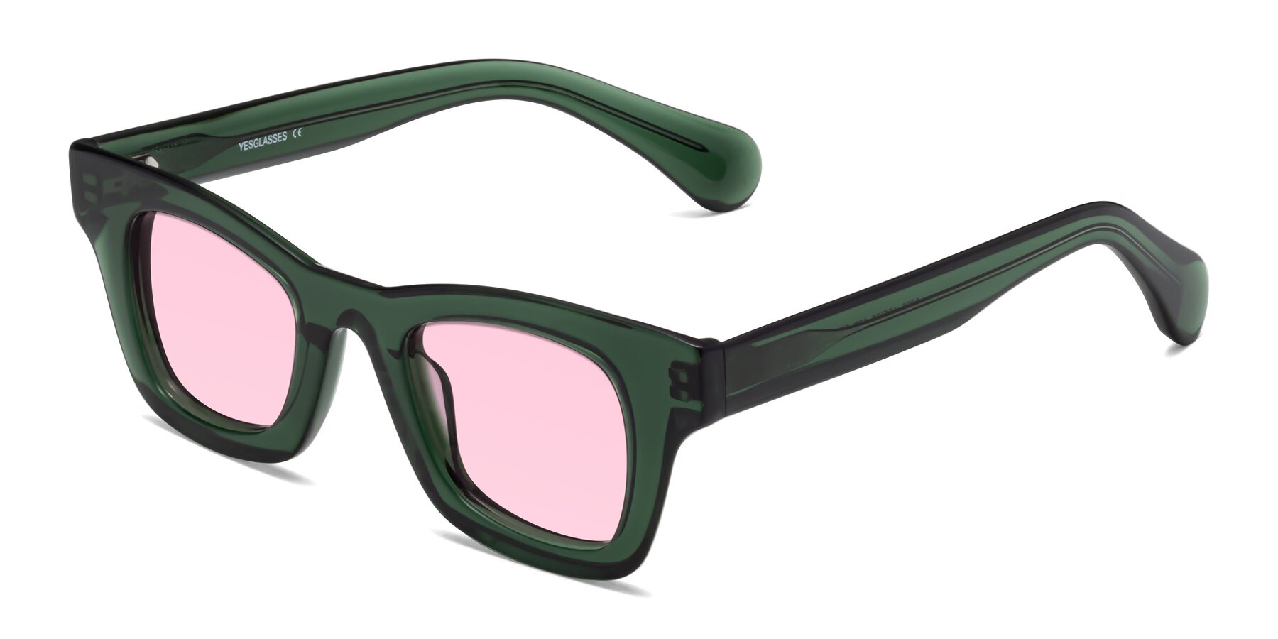 Angle of Route in Jade Green with Light Pink Tinted Lenses
