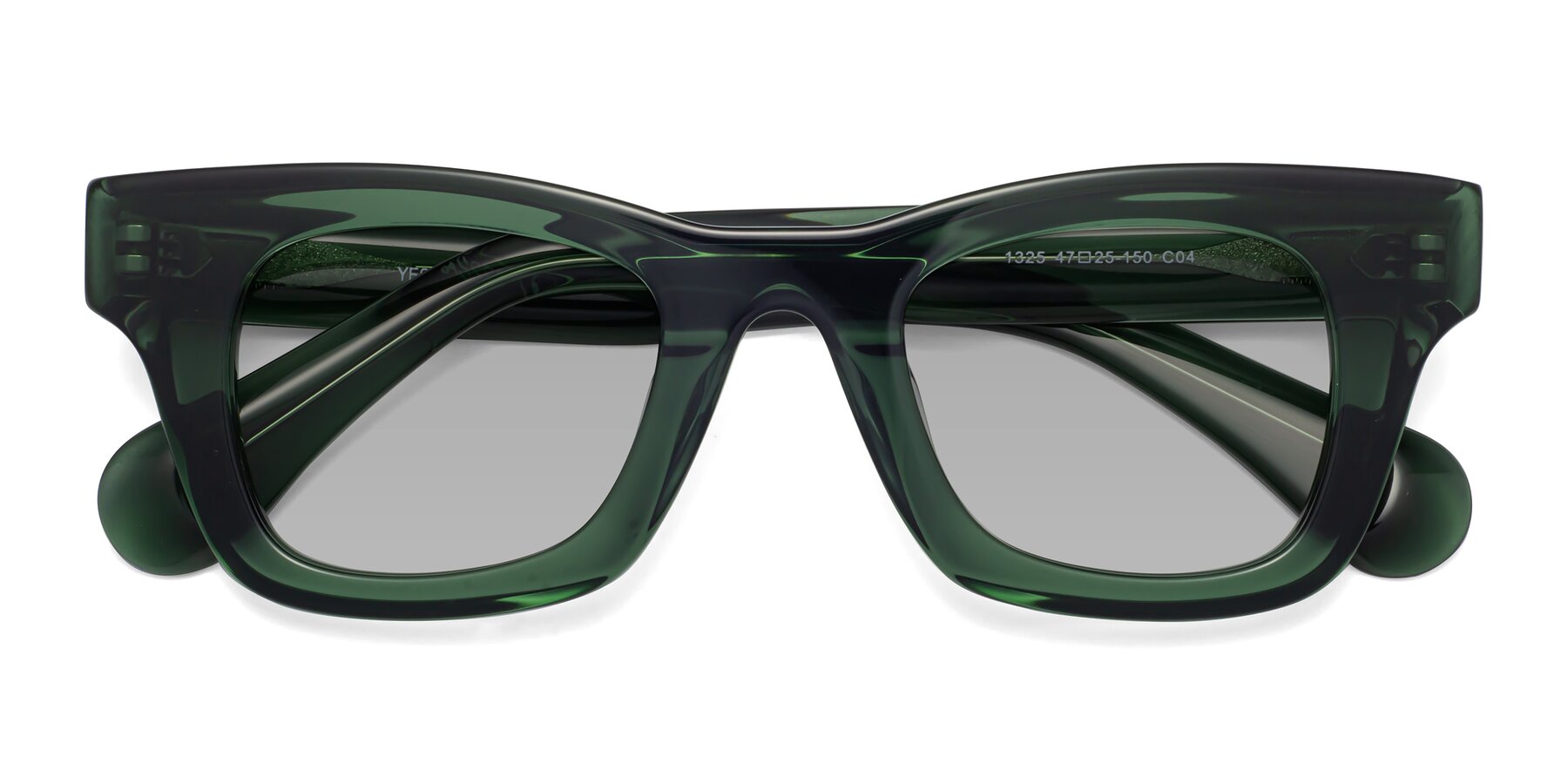 Folded Front of Route in Jade Green with Light Gray Tinted Lenses