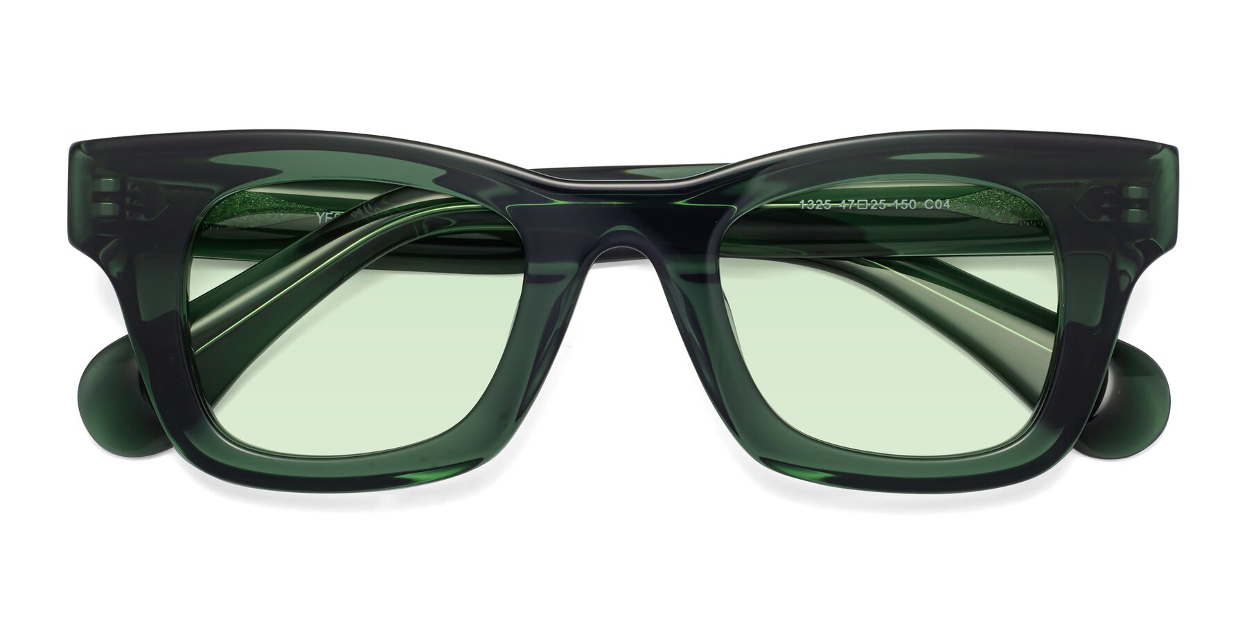 Folded Front of Route in Jade Green with Light Green Tinted Lenses