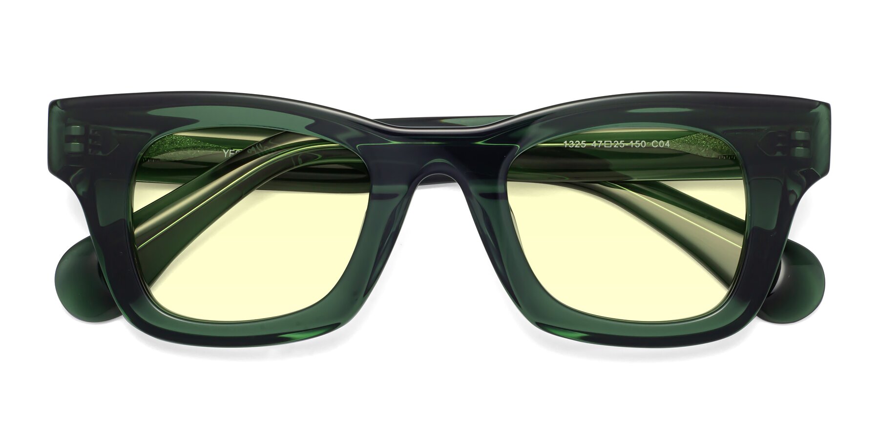 Folded Front of Route in Jade Green with Light Yellow Tinted Lenses