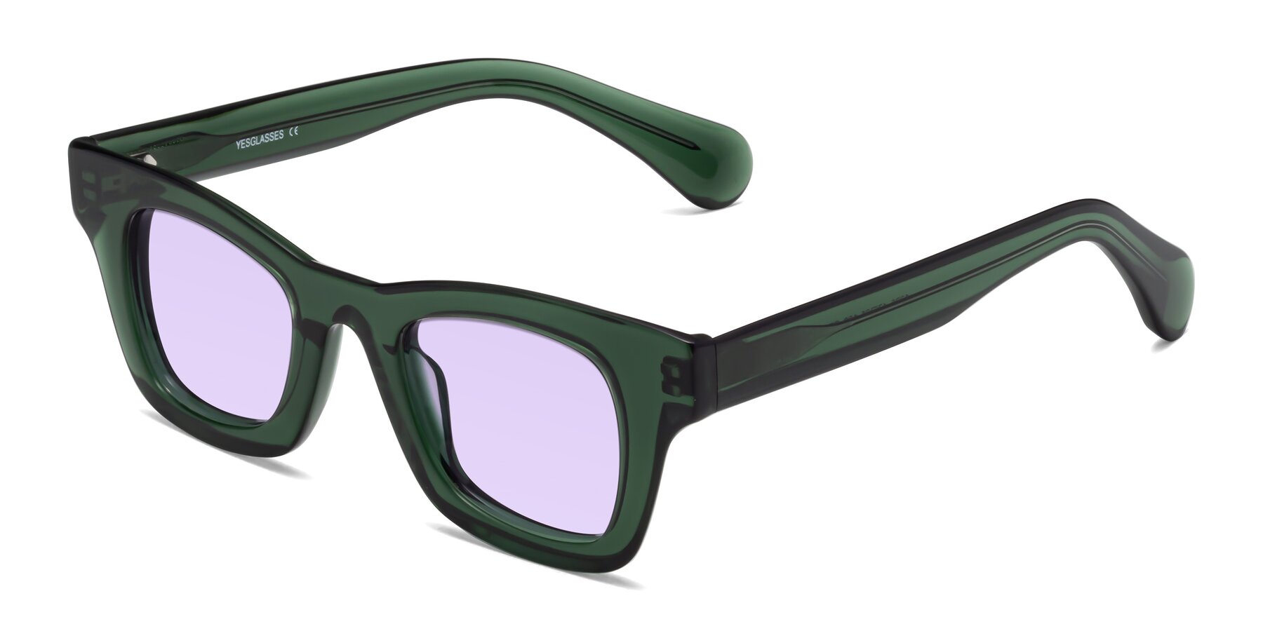Angle of Route in Jade Green with Light Purple Tinted Lenses