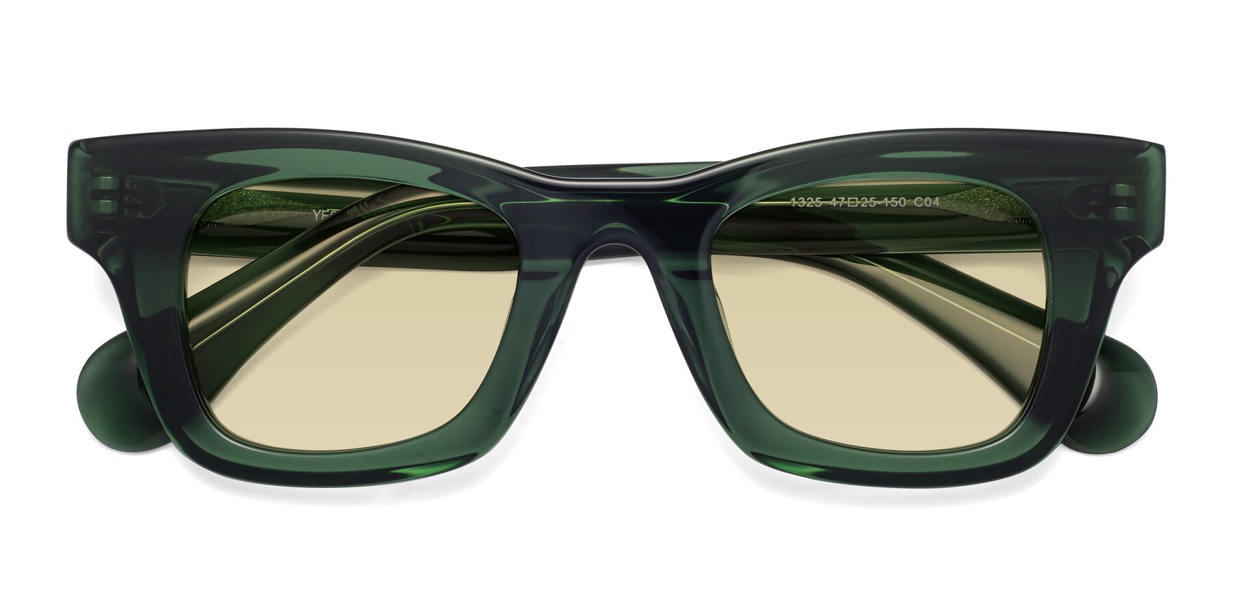 Folded Front of Route in Jade Green with Light Champagne Tinted Lenses