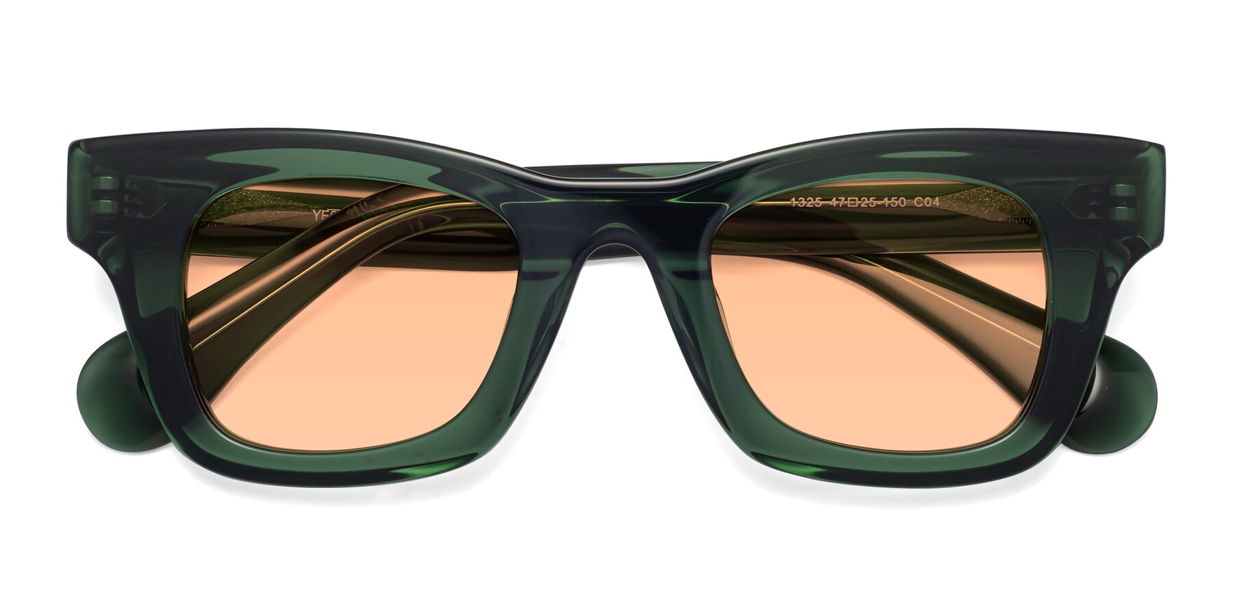 Folded Front of Route in Jade Green with Light Orange Tinted Lenses