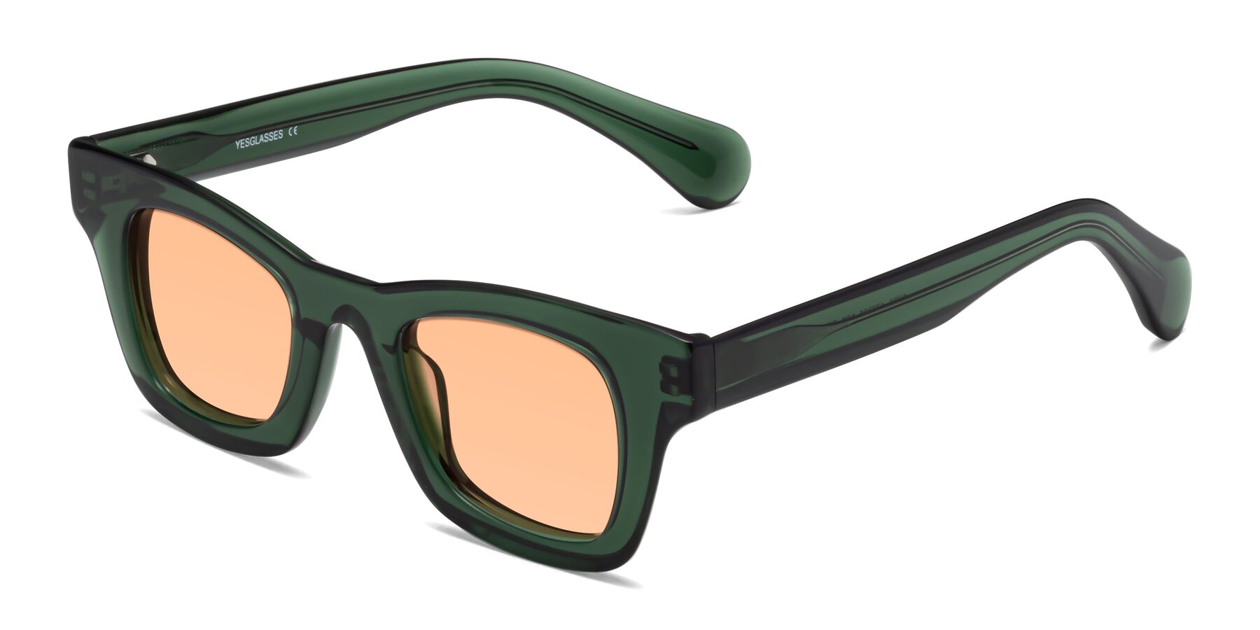 Angle of Route in Jade Green with Light Orange Tinted Lenses