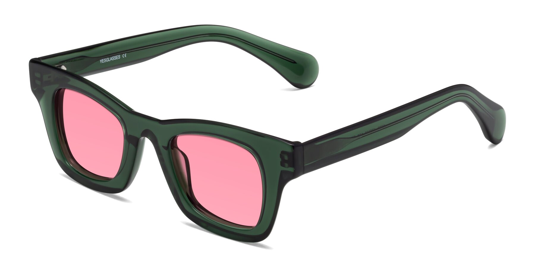 Angle of Route in Jade Green with Pink Tinted Lenses