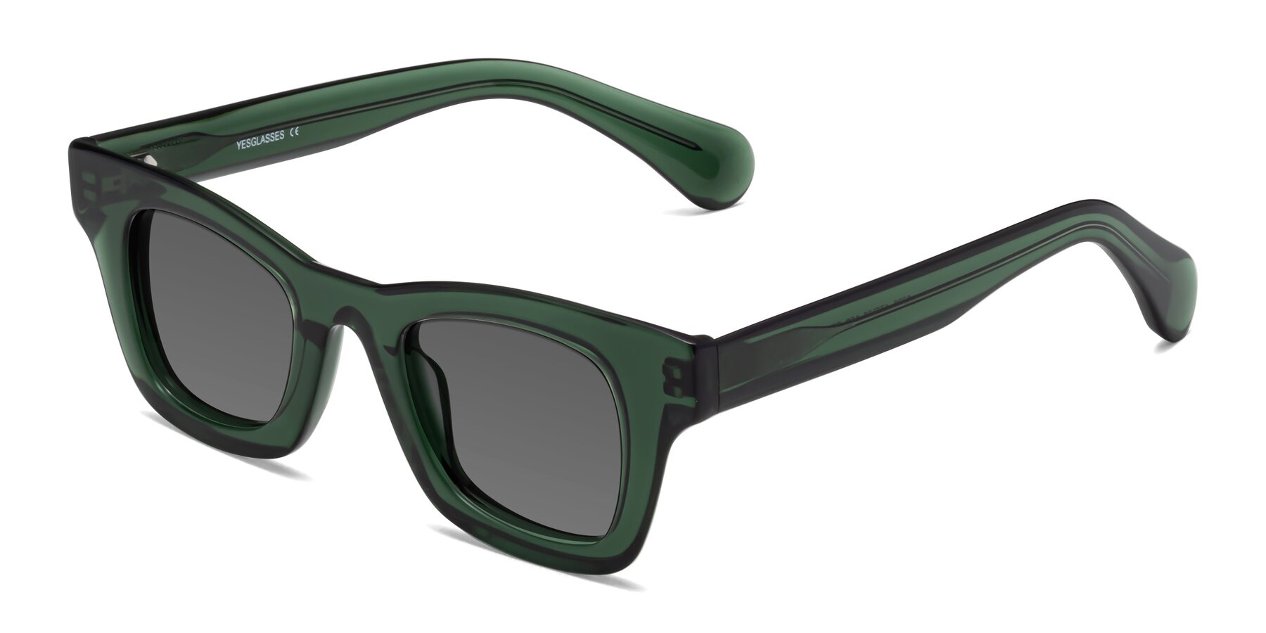 Angle of Route in Jade Green with Medium Gray Tinted Lenses
