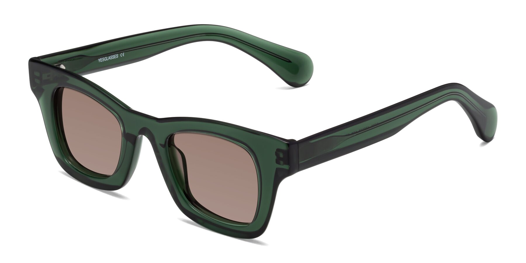 Angle of Route in Jade Green with Medium Brown Tinted Lenses